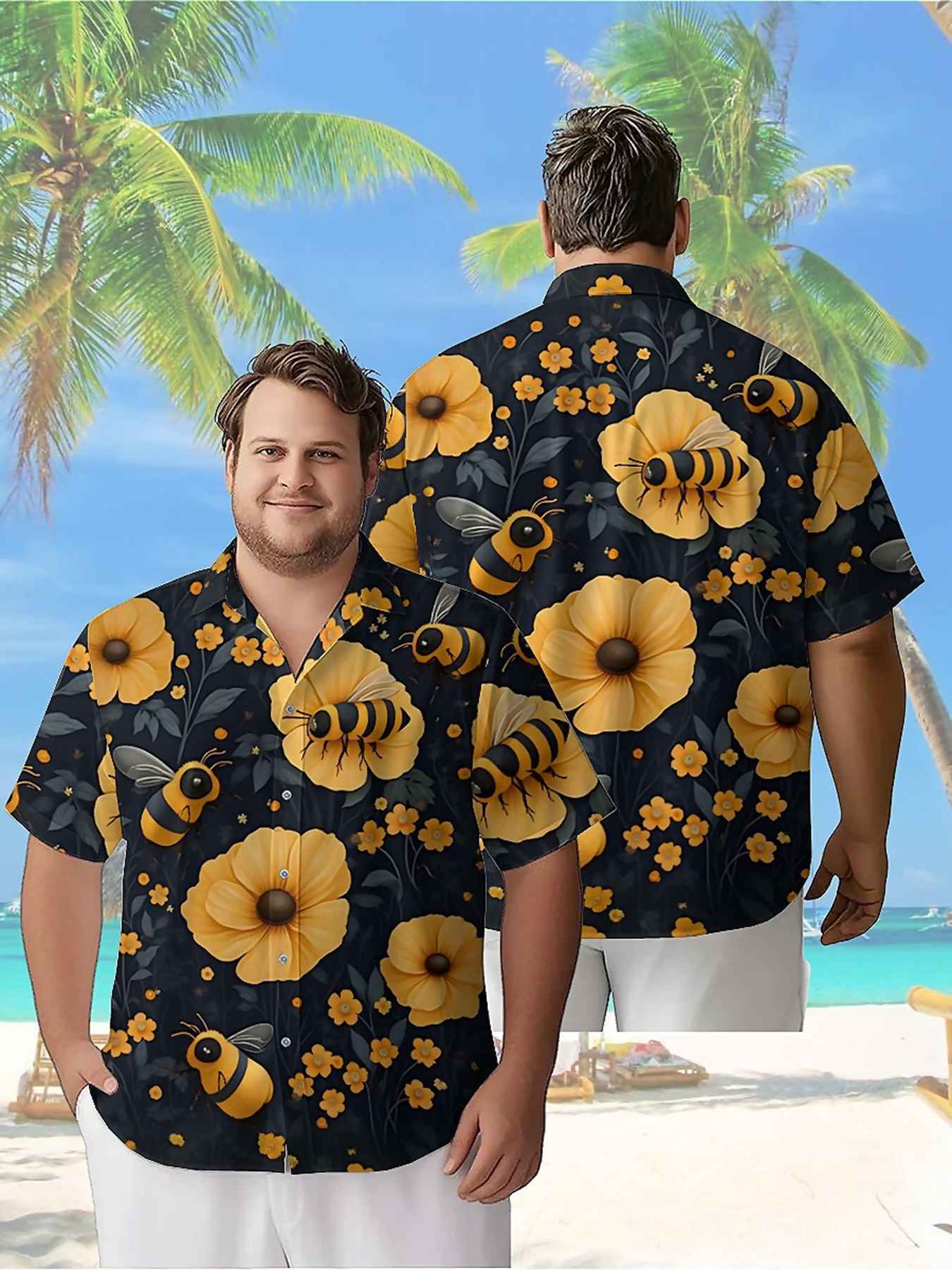 Beach Shirt Hawaiian - Chemises hawaïennes grande taille pour hommes,