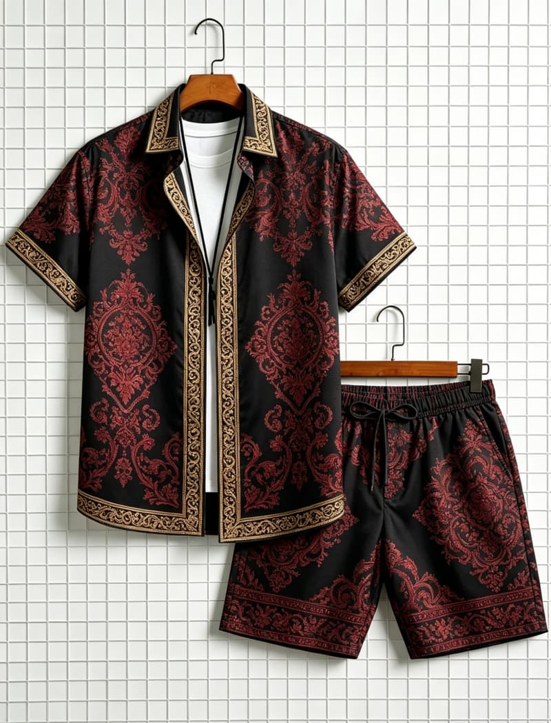 Summer Clothing Haul - Ensemble chemise et short pour homme,