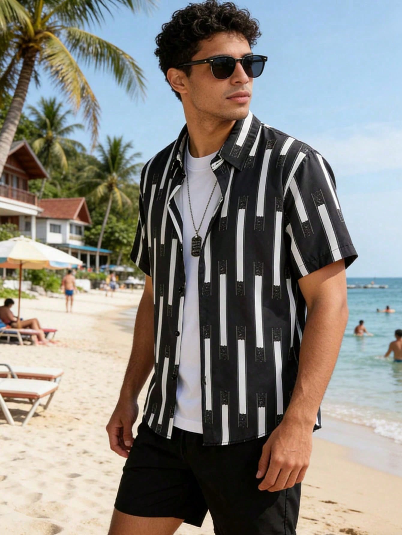 Beach Shirt Hawaiian - Ensemble hawaïen pour homme : chemise