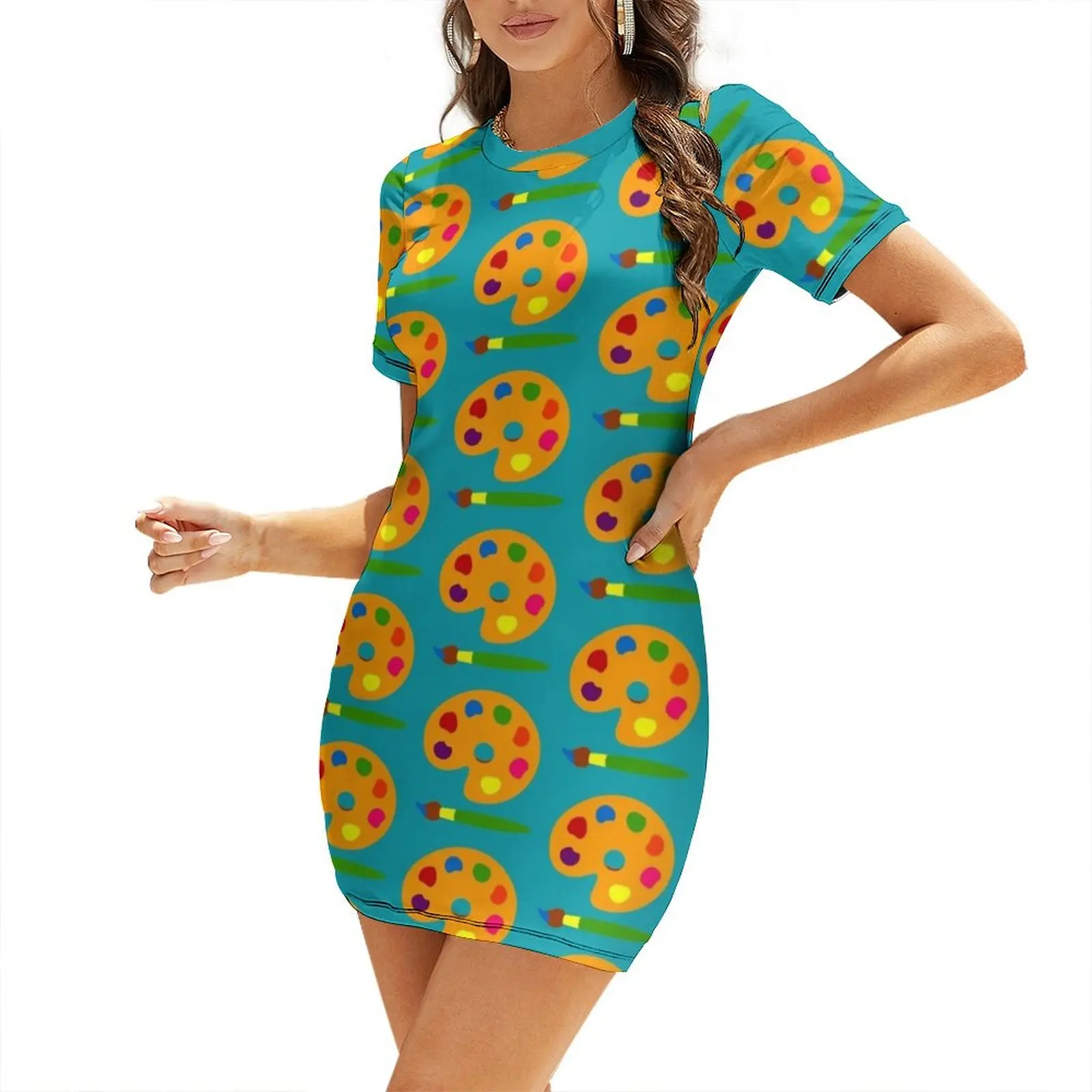 Summer Clothing Color Palette - Robe à manches courtes avec palette