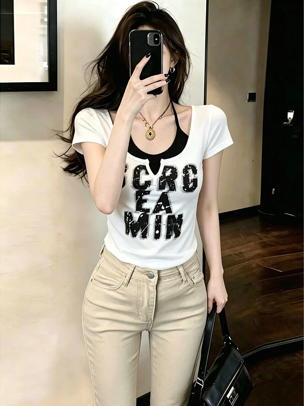 T-shirt à manches courtes coup - Summer Clothing Young Women avis et prix