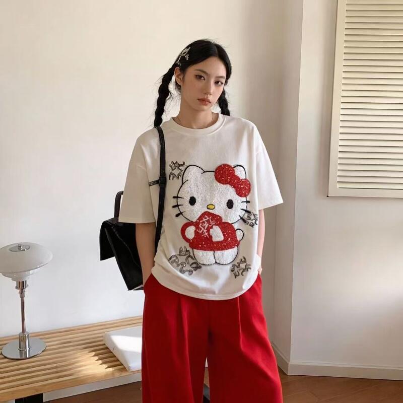 T-shirt brodé à sequins Hello  - Summer Clothing Modest avis et prix