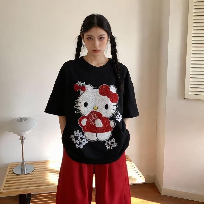 T-shirt brodé à sequins Hello  - Summer Clothing Modest avis et prix