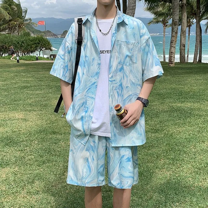Ensemble chemise et short tie- - Beach Shirt Hawaiian avis et prix