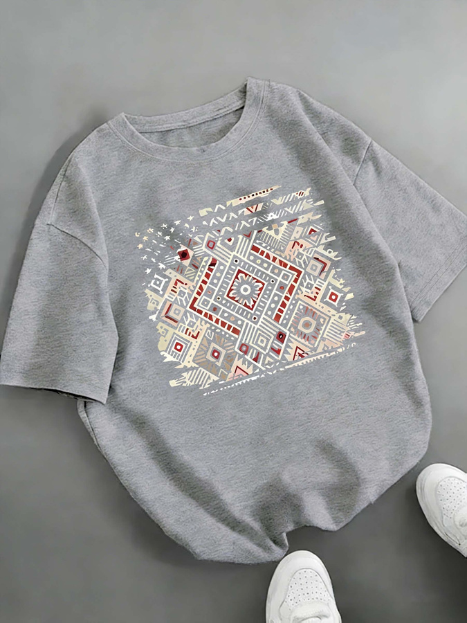 T-shirt vintage à imprimé géom - Summer Clothing Trends For Women 2026 avis et prix