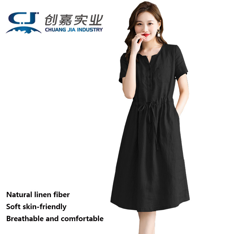 Robe en lin pur pour femme à m - Summer Clothing Drawing avis et prix