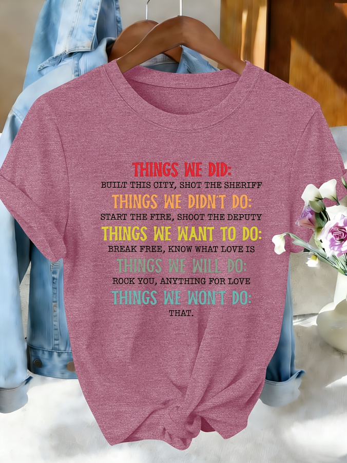 T-shirt « Things We Did Didn't - Summer Clothing Trends For Women 2026 avis et prix