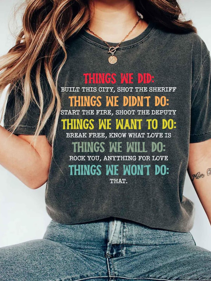 T-shirt « Things We Did Didn't - Summer Clothing Trends For Women 2026 avis et prix