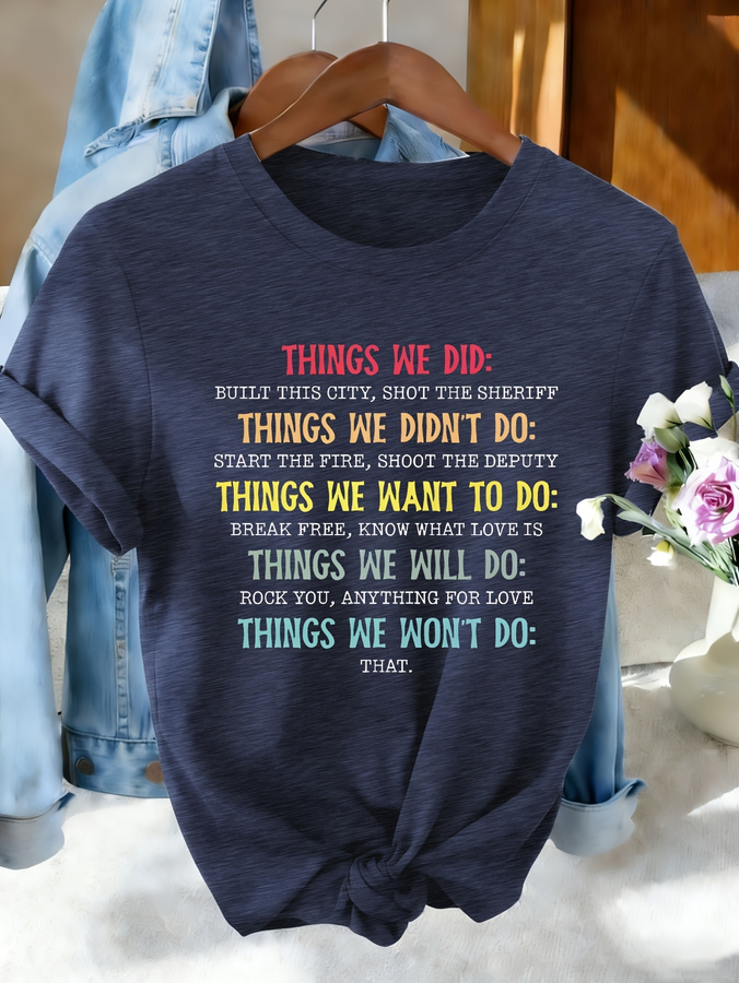 T-shirt « Things We Did Didn't - Summer Clothing Trends For Women 2026 avis et prix